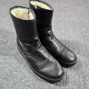Bates Floaters Boots Womens Size‎ 9 Black Leather Wool Lined Winter Snow USA